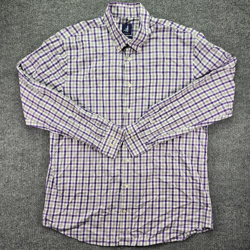 Johnnie-O Shirt Mens XL Aubergine Purple Plaid Check Button Down Long Sleeve
